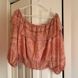 Pink/Coral off the shoulder blouse